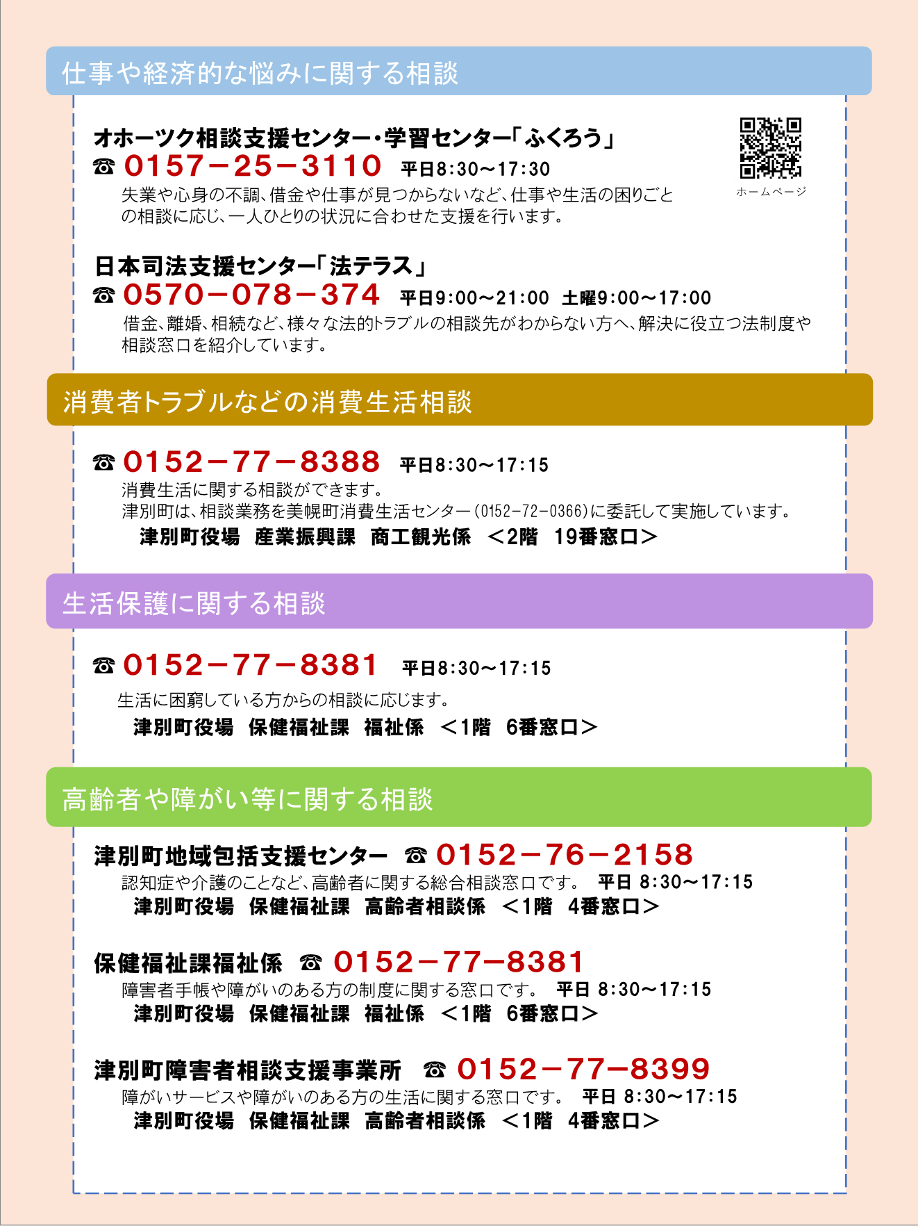 こころと生活の相談窓口